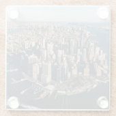 Kustlijn | Manhattan, New York City Glazen Onderzetter (Achterkant)