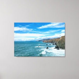 Kustlijn Marin Headlands, Californië Canvas Afdruk