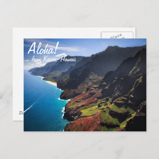 Kustlijn Na Pali op het eiland Kauai, Hawaii Briefkaart (Voorkant / Achterkant)