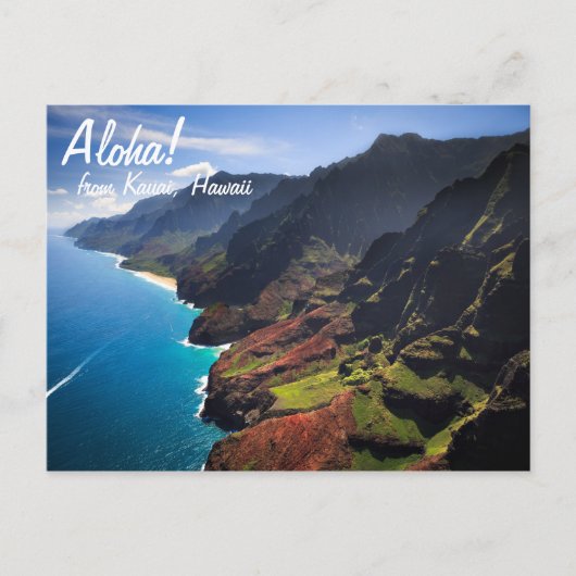 Kustlijn Na Pali op het eiland Kauai, Hawaii Briefkaart (Voorkant)