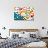 Kustlijn | Napels Italië Canvas Afdruk (Insitu (Slaapkamer))