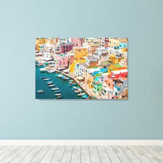 Kustlijn | Napels Italië Canvas Afdruk (Insitu (Houten vloer))