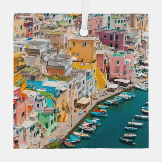 Kustlijn | Napels Italië Glas Ornament (Achterkant)