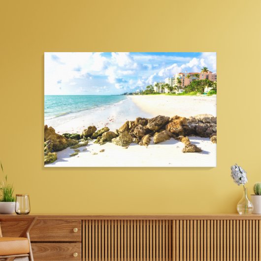 Kustlijn | Napels Pier, Southwest Florida Canvas Afdruk (Insitu (Woonkamer))