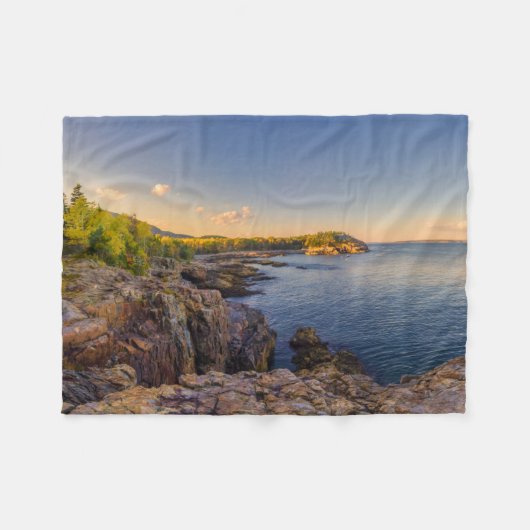 Kustlijn | Nationaal park Acadia, Schooner Head Fleece Deken (Voorkant (Horizontaal))