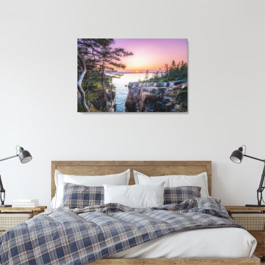 Kustlijn | Nationaal park Ravens Nest Acadia Canvas Afdruk (Insitu (Slaapkamer))