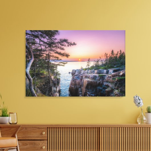 Kustlijn | Nationaal park Ravens Nest Acadia Canvas Afdruk (Insitu (Woonkamer))