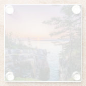 Kustlijn | Nationaal park Ravens Nest Acadia Glazen Onderzetter (Achterkant)