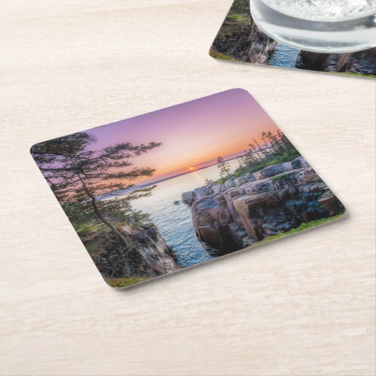 Kustlijn | Nationaal park Ravens Nest Acadia Kartonnen Onderzetters (Schuin)