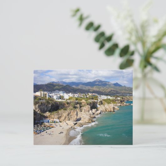 Kustlijn Nerja in Spanje Briefkaart (Staand voorkant)