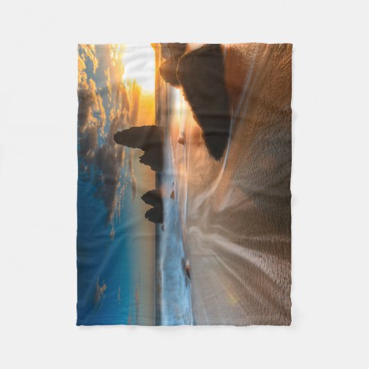 Kustlijn op zonsondergang | Noord-Californië Fleece Deken (Voorkant)