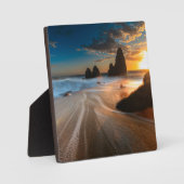 Kustlijn op zonsondergang | Noord-Californië Fotoplaat (Voorkant)