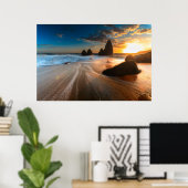 Kustlijn op zonsondergang | Noord-Californië Poster (Thuiskantoor)