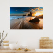 Kustlijn op zonsondergang | Noord-Californië Poster (Keuken)