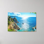 Kustlijn | Palaiokastritsa, Corfu, Griekenland Canvas Afdruk (Voorkant)