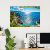 Kustlijn | Palaiokastritsa, Corfu, Griekenland Poster (Thuiskantoor)