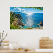 Kustlijn | Palaiokastritsa, Corfu, Griekenland Poster (Keuken)