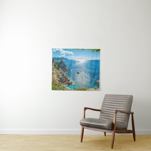 Kustlijn | Palaiokastritsa, Corfu, Griekenland Wandkleed (In Situ (horizontaal))