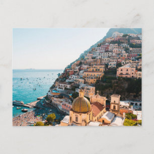 Kustlijn Positano Italië, gemeente Cliffside Briefkaart
