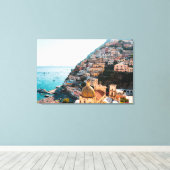 Kustlijn | Positano Italië, gemeente Cliffside Canvas Afdruk (Insitu (Houten vloer))