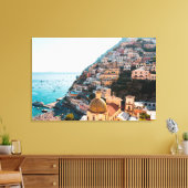 Kustlijn | Positano Italië, gemeente Cliffside Canvas Afdruk (Insitu (Woonkamer))