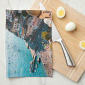 Kustlijn | Positano Italië, gemeente Cliffside Theedoek (Quarter Fold)