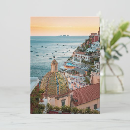 Kustlijn | Positano, kust van Amalfi, Italië Bedankkaart (Staand voorkant)