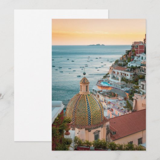 Kustlijn | Positano, kust van Amalfi, Italië Bedankkaart (Voorkant / Achterkant)