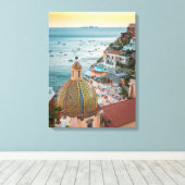 Kustlijn | Positano, kust van Amalfi, Italië Canvas Afdruk (Insitu (Houten vloer))