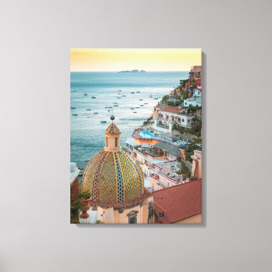 Kustlijn | Positano, kust van Amalfi, Italië Canvas Afdruk (Voorkant)