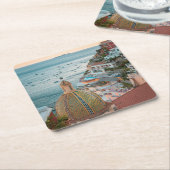 Kustlijn | Positano, kust van Amalfi, Italië Kartonnen Onderzetters (Schuin)