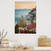 Kustlijn | Positano, kust van Amalfi, Italië Poster (Keuken)