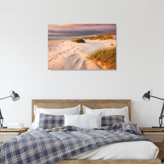 Kustlijn | Saltum Beach, Denemarken Canvas Afdruk (Insitu (Slaapkamer))