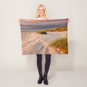 Kustlijn   Saltum Beach, Denemarken Fleece Deken