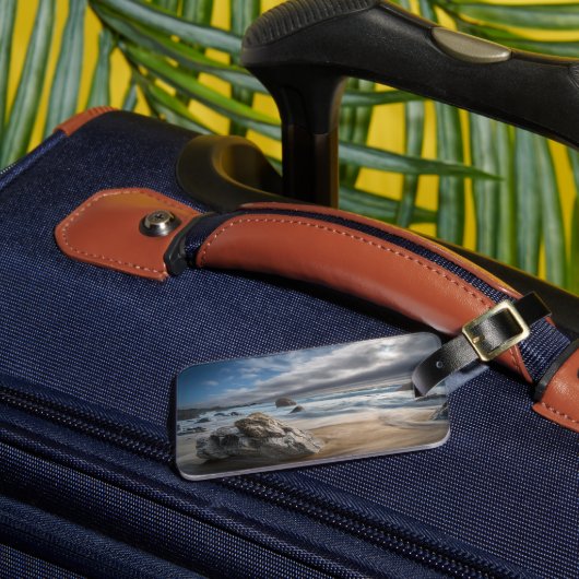 Kustlijn | Stormy Big Sur, Californië Bagagelabel (Voorkant Insitu 3)