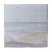 Kustlijn Strand Watercolor Tegeltje (Voorkant)