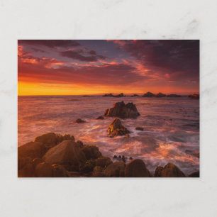 Kustlijn   Sunset Pacific Grove Carmel California Briefkaart