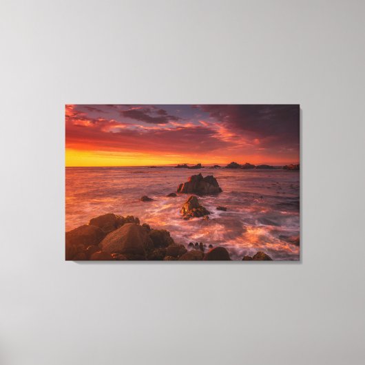 Kustlijn | Sunset Pacific Grove Carmel California Canvas Afdruk (Voorkant)