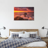 Kustlijn | Sunset Pacific Grove Carmel California Canvas Afdruk (Insitu (Slaapkamer))