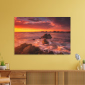 Kustlijn | Sunset Pacific Grove Carmel California Canvas Afdruk (Insitu (Woonkamer))