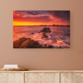 Kustlijn | Sunset Pacific Grove Carmel California Canvas Afdruk