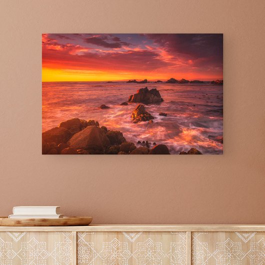 Kustlijn | Sunset Pacific Grove Carmel California Canvas Afdruk