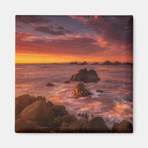 Kustlijn   Sunset Pacific Grove Carmel California Magneet