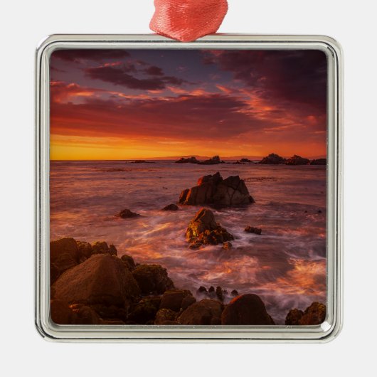 Kustlijn | Sunset Pacific Grove Carmel California Metalen Ornament (Voorkant)