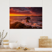 Kustlijn | Sunset Pacific Grove Carmel California Poster (Keuken)