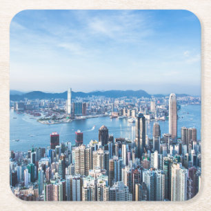 Kustlijn Tsim Sha Tsu, Hong Kong Island, Azië Kartonnen Onderzetters