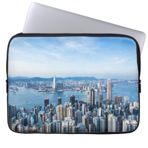 Kustlijn Tsim Sha Tsu, Hong Kong Island, Azië Laptop Sleeve