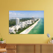 Kustlijn | Urban Beach, Miami, Florida Canvas Afdruk (Insitu (Woonkamer))