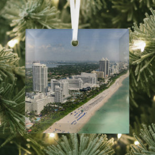 Kustlijn Urban Beach, Miami, Florida Glas Ornament