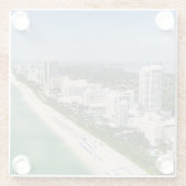 Kustlijn | Urban Beach, Miami, Florida Glazen Onderzetter (Achterkant)
